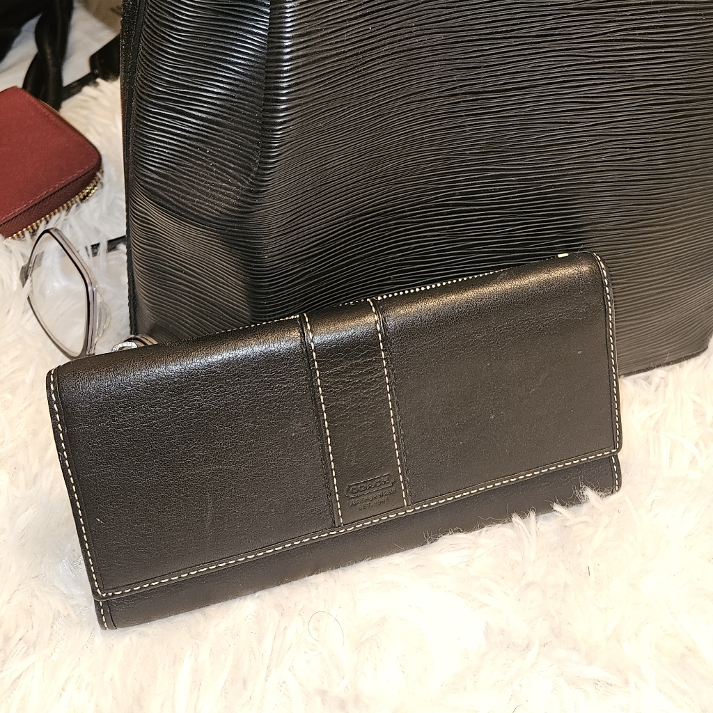 Black And Lavender Coach Wallet